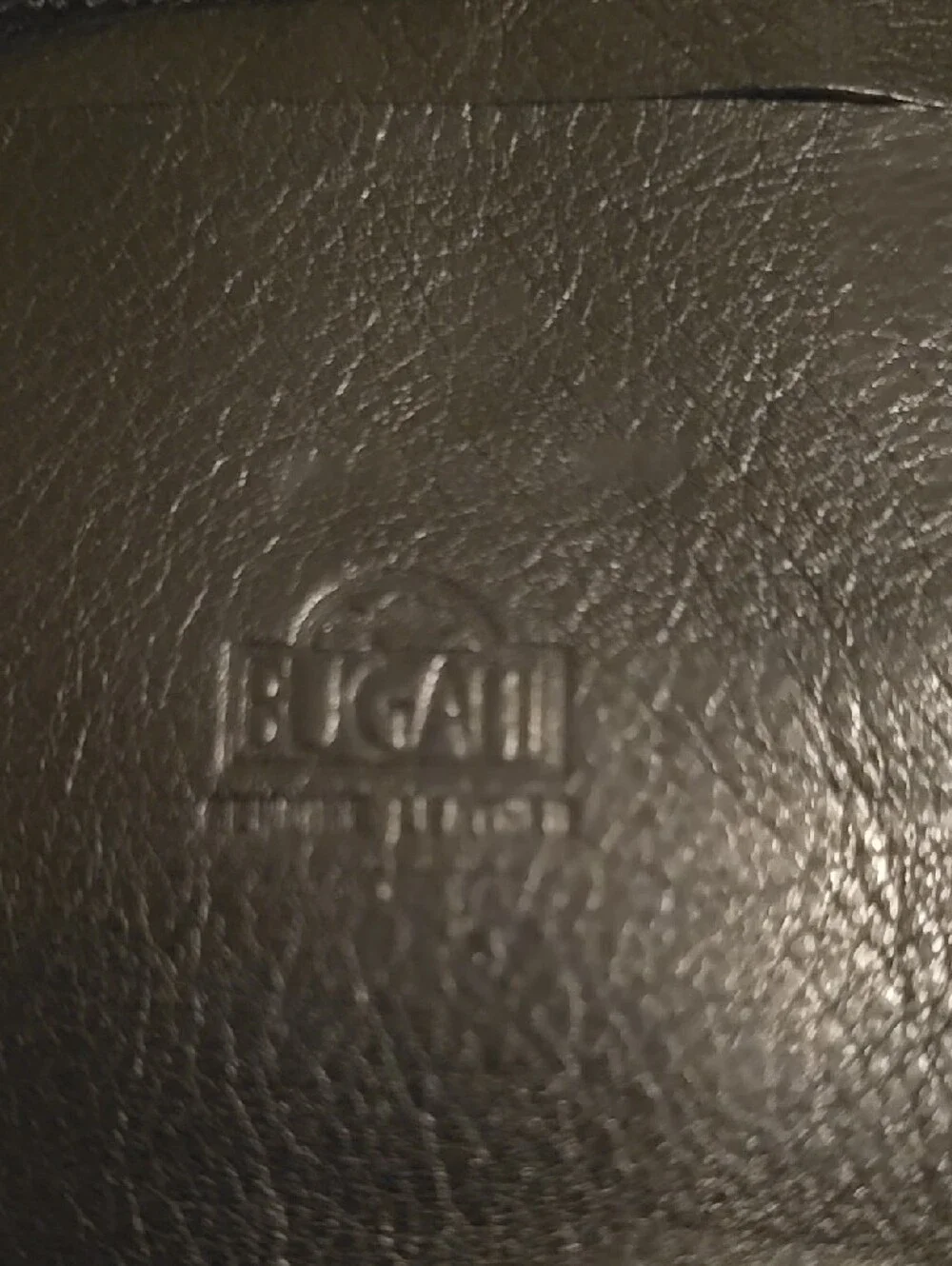 Vtg Bugatti Passport Travel Black Leather Zip-Around Wristlet Wallet with Strap